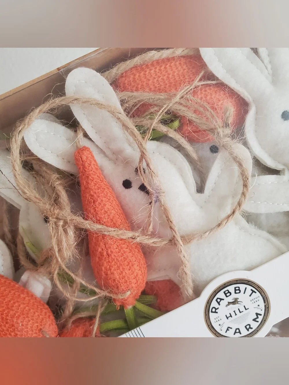 NEW Rabbit Hill Farm Easter Felt Bunny Carrot Garland 6ft